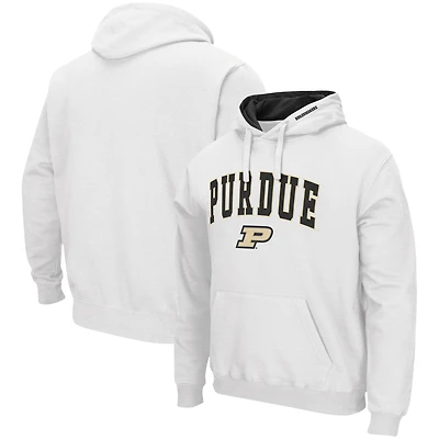 Men's Colosseum White Purdue Boilermakers Arch & Logo 3.0 Pullover Hoodie