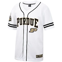 Maillot de baseball boutonné en maille Free Spirited Purdue Boilermakers Colosseum blanc pour hommes