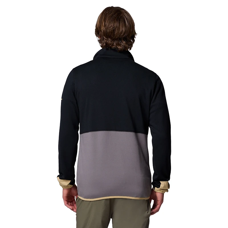 Pull-over demi-zip Columbia Purdue Boilermakers Hike Omni-Wick noir/gris pour homme