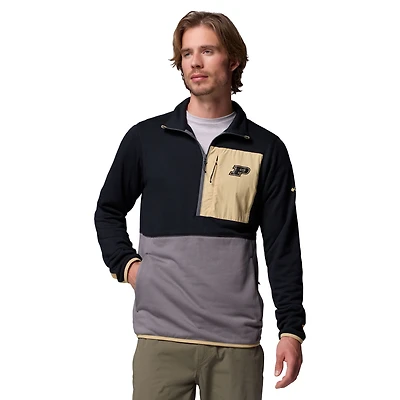 Pull-over demi-zip Columbia Purdue Boilermakers Hike Omni-Wick noir/gris pour homme