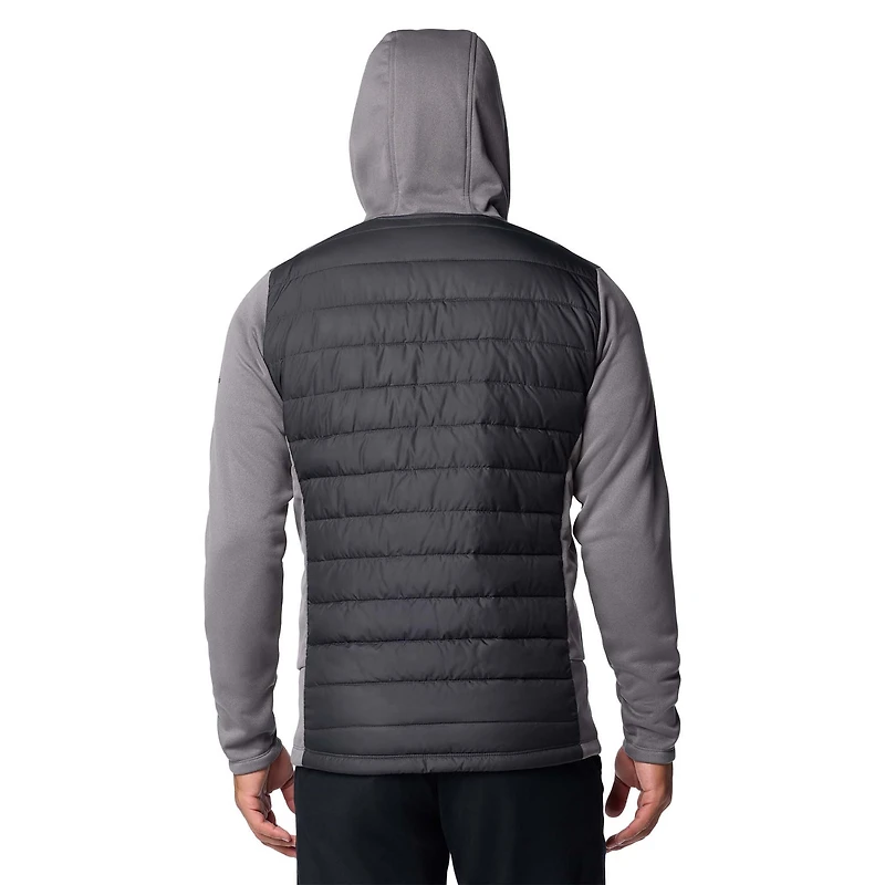 Veste à capuche hybride entièrement zippée Columbia Purdue Boilermakers Out-Shield pour homme, anthracite/gris