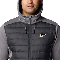 Veste à capuche hybride entièrement zippée Columbia Purdue Boilermakers Out-Shield pour homme, anthracite/gris
