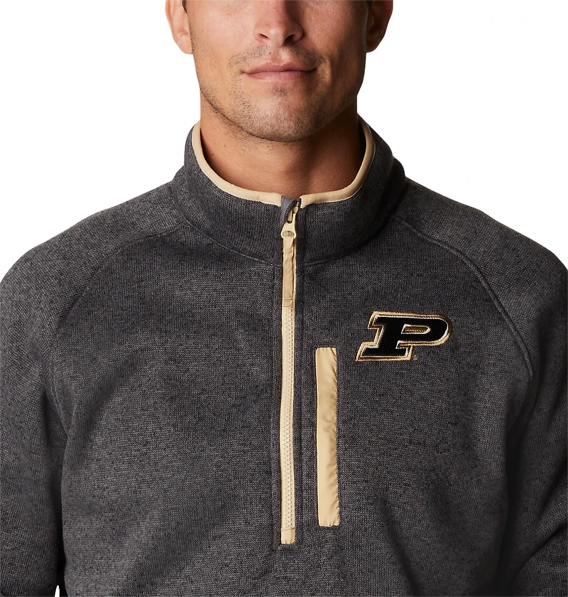 Men's Columbia Gray Purdue Boilermakers Canyon Point Omni-Shield Raglan Half-Zip Pullover Top