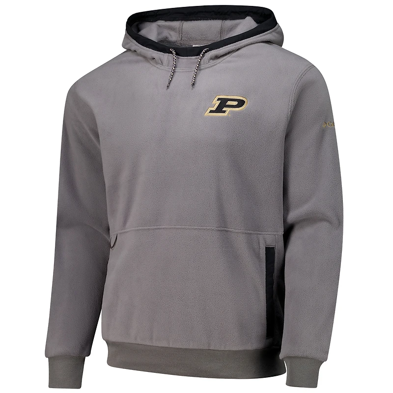 Men's  Columbia Gray Purdue Boilermakers Flanker Fleece Pullover Hoodie
