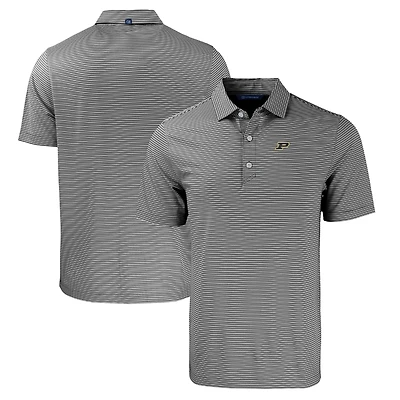 Polo homme Cutter & Buck noir/blanc Purdue Boilermakers Big Tall Forge Eco Double Stripe Stretch recyclé