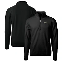 Veste polaire sherpa écologique Cascade noire pour homme Cutter & Buck Purdue Boilermakers, grandes tailles, fermeture éclair au quart de pouce