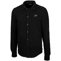 Men's Cutter & Buck Black Purdue Boilermakers Coastal Button-Up Shirt Jacket