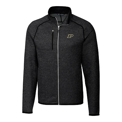 Veste zippée pour homme, modèle Cutter & Buck, couleur anthracite, Purdue Boilermakers Mainsail