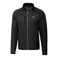 Veste zippée pour homme, modèle Cutter & Buck, couleur anthracite, Purdue Boilermakers Mainsail