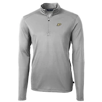 Pull-over à col zippé Cutter & Buck Gray Purdue Boilermakers pour homme, grandes tailles Virtue Eco Pique recyclé.