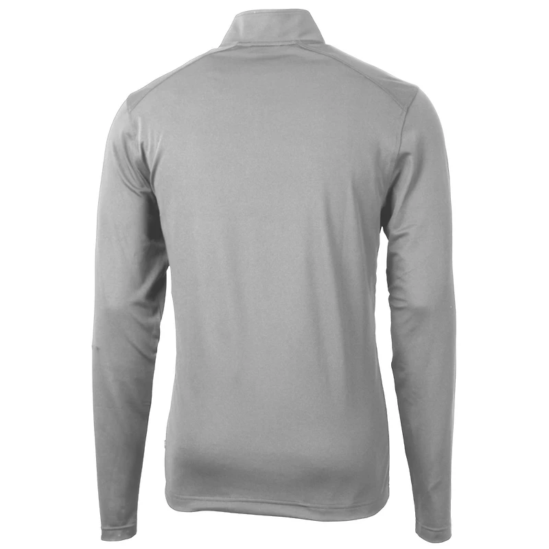 Men's Cutter & Buck Gray Purdue Boilermakers Big Tall Virtue Eco Pique Recycled Quarter-Zip Pullover Top