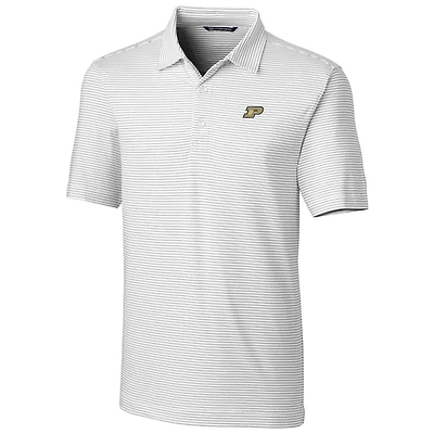 Polo à rayures crayon Forge pour homme, blanc, avec logo, modèle Cutter & Buck, Purdue Boilermakers, grandes tailles