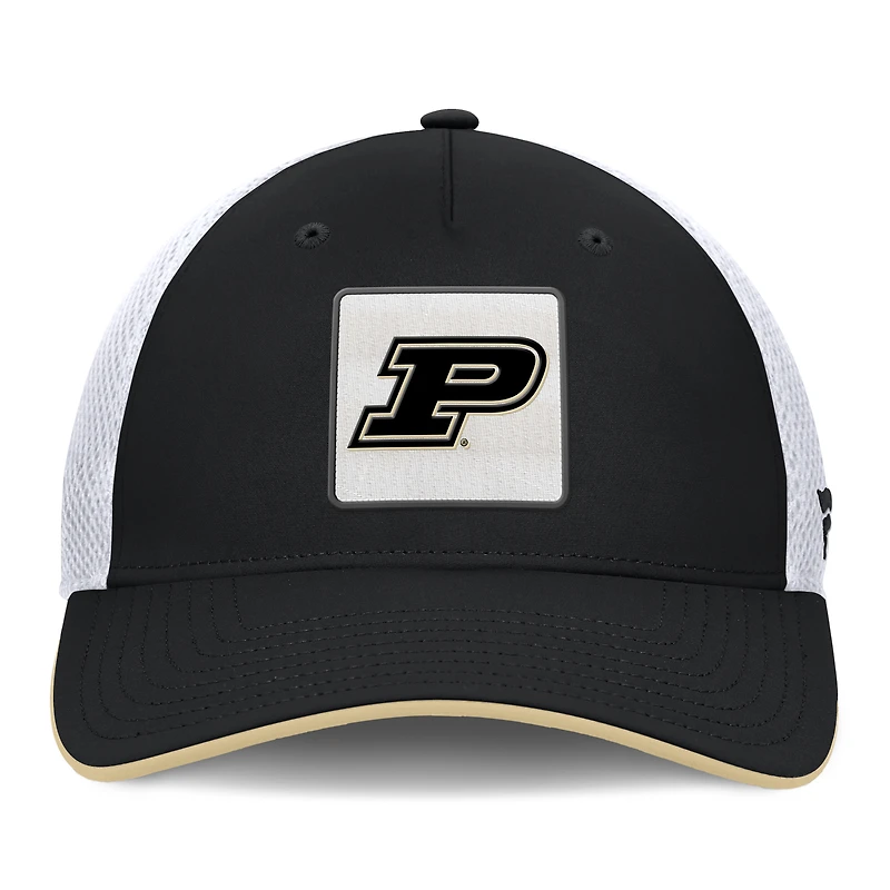 Casquette Fanatics noire Purdue Boilermakers 5 panneaux en matière flexible pour homme