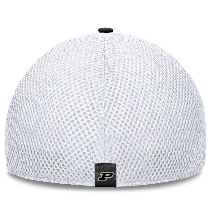 Casquette Fanatics noire Purdue Boilermakers 5 panneaux en matière flexible pour homme