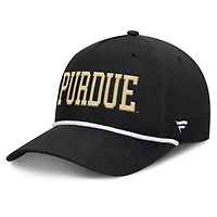 Casquette ajustable Fanatics noire Purdue Boilermakers avec corde de balle de faute pour homme