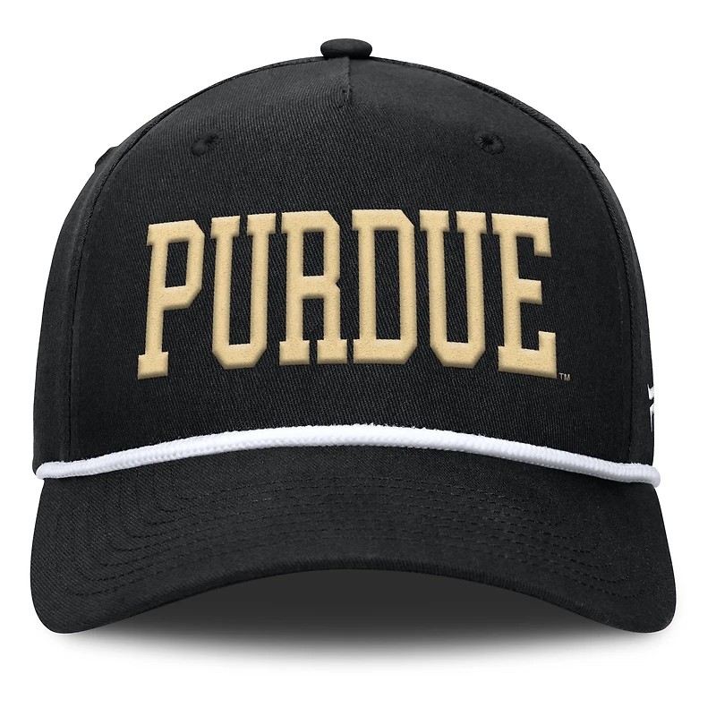 Men's Fanatics Black Purdue Boilermakers Foul Ball Rope Adjustable Hat