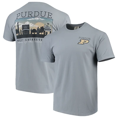 T-shirt gris Purdue Boilermakers Team Comfort Colors Campus Scenery pour homme