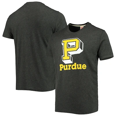 T-shirt Tri-Blend local Homage Chiné Charcoal Purdue Boilermakers pour hommes
