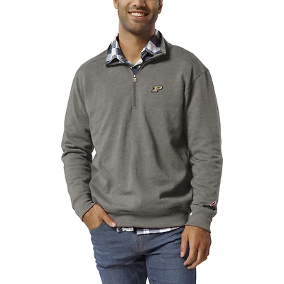 Men's League Collegiate Wear  Heather Gray Purdue Boilermakers Heritage Tri-Blend Quarter-Zip Pullover Sweatshirt