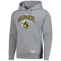 Men's Mitchell & Ness  Heather Gray Purdue Boilermakers Classic Arch Pullover Hoodie