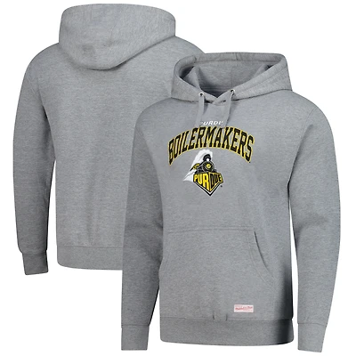 Men's Mitchell & Ness  Heather Gray Purdue Boilermakers Classic Arch Pullover Hoodie