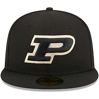Men's New Era Black Purdue Boilermakers 59FIFTY Fitted Hat