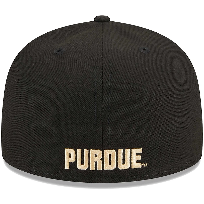 Casquette ajustée 59FIFTY Purdue Boilermakers noire New Era pour homme