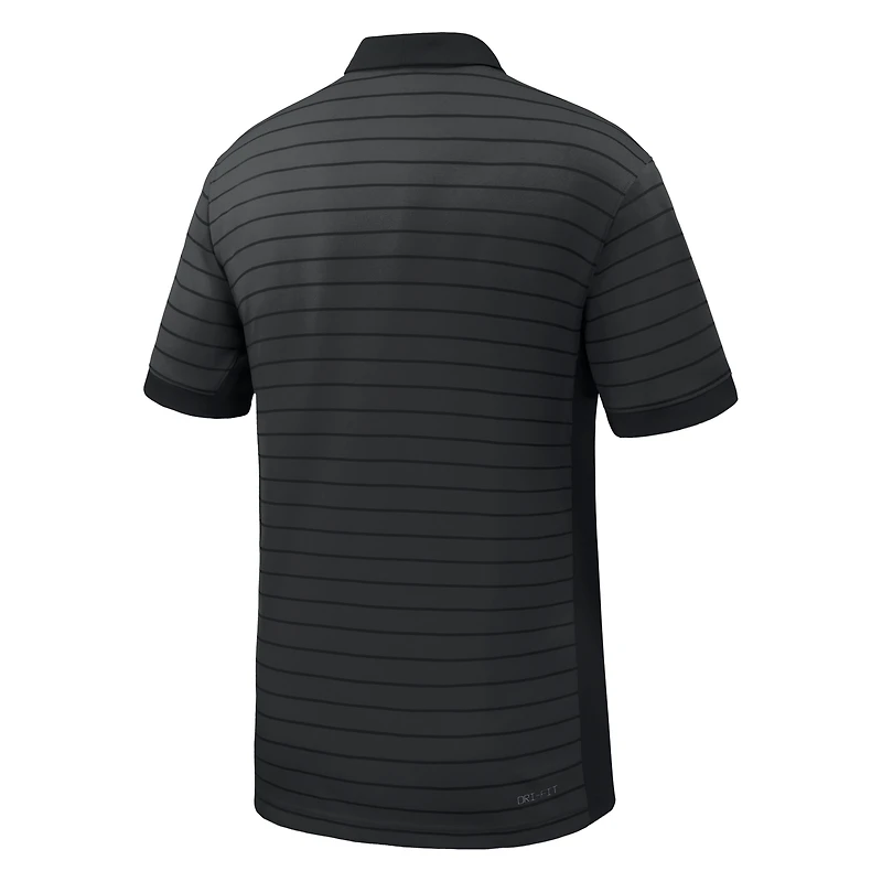 Polo Nike noir à rayures Victory pour entraîneurs Purdue Boilermakers 2025, début de saison