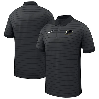 Men's Nike Black Purdue Boilermakers 2025 Early Season Coaches Sideline Victory Stripe Performance Polo