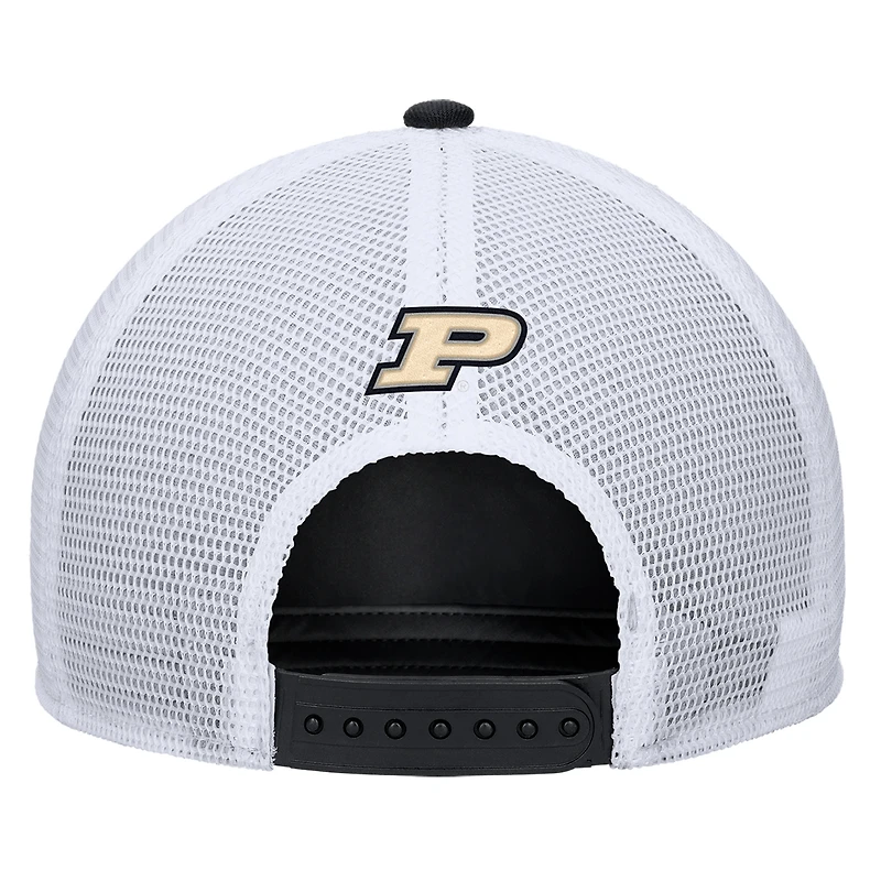 Casquette ajustable Nike noire Purdue Boilermakers 2025 On-Field Rise Trucker Performance pour homme