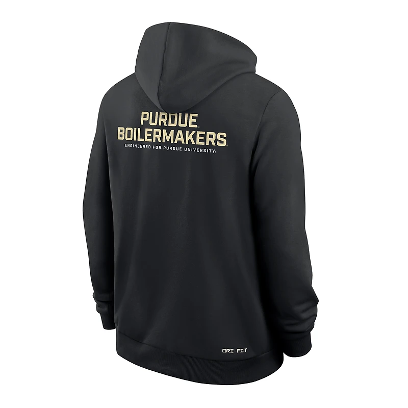 Sweat à capuche Nike noir Purdue Boilermakers 2025 Performance entièrement zippé pour homme