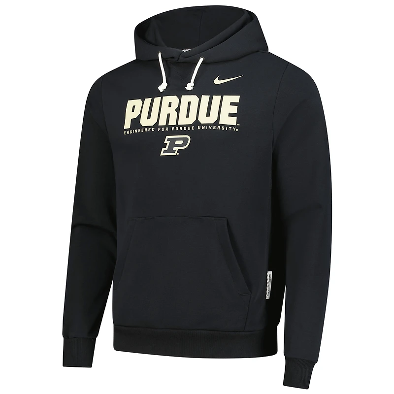 Sweat à capuche Nike noir Purdue Boilermakers 2025 Sideline Standard Issue Dri-FIT pour homme