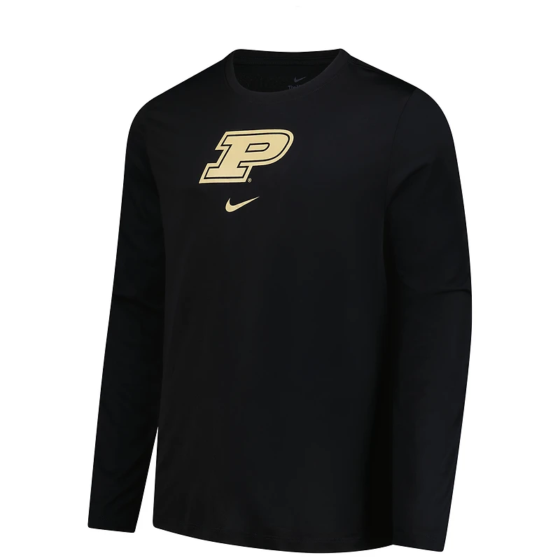 T-shirt à manches longues de basketball Nike Purdue Boilermakers pour homme, noir