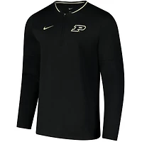 Veste Nike noire Purdue Boilermakers Coaches à quart de zip pour homme