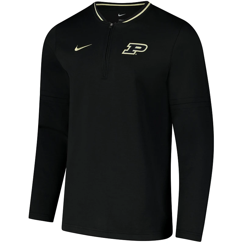 Men's Nike Black Purdue Boilermakers Coaches Quarter-Zip Jacket
