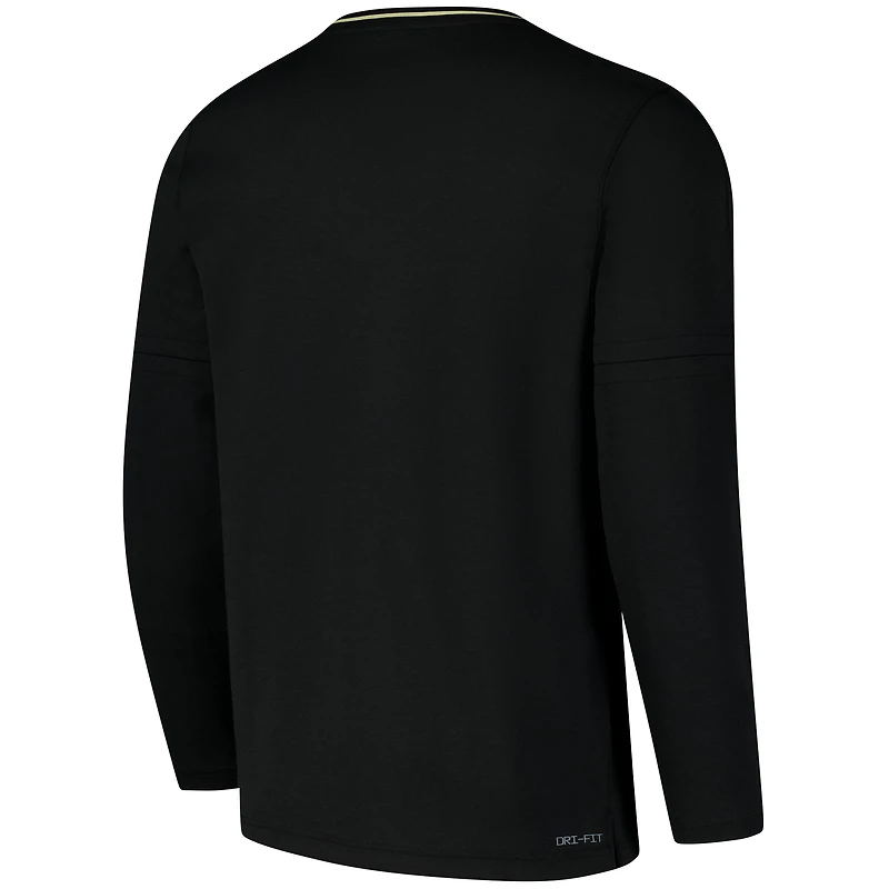 Veste Nike noire Purdue Boilermakers Coaches à quart de zip pour homme