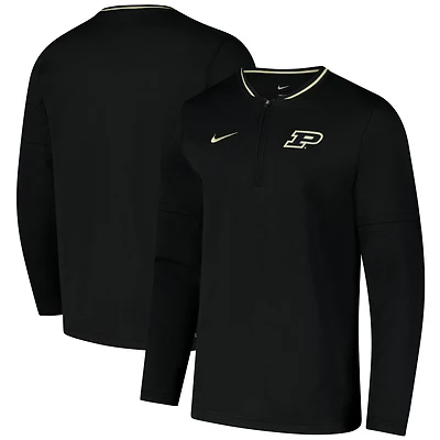 Veste Nike noire Purdue Boilermakers Coaches à quart de zip pour homme