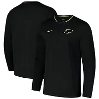 Veste Nike noire Purdue Boilermakers Coaches à quart de zip pour homme