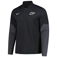 Pull Nike Purdue Boilermakers Dri-FIT demi-zip noir pour homme