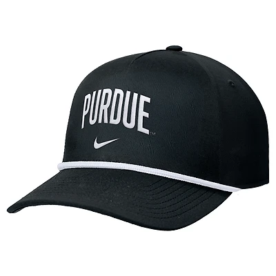 Casquette ajustable Nike noire Purdue Boilermakers Rise pour homme