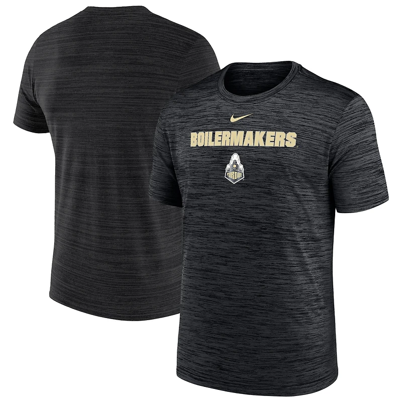 T-shirt Nike Velocity Performance noir Purdue Boilermakers pour homme