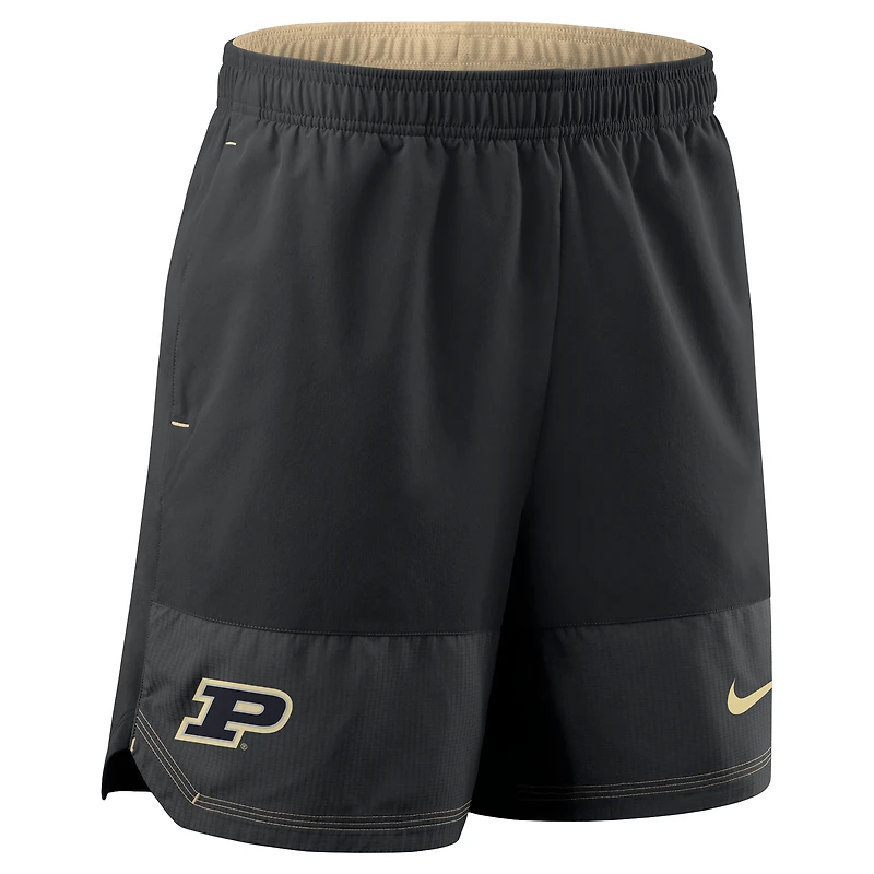 Short Nike noir Purdue Boilermakers tissé Dri-FIT pour homme