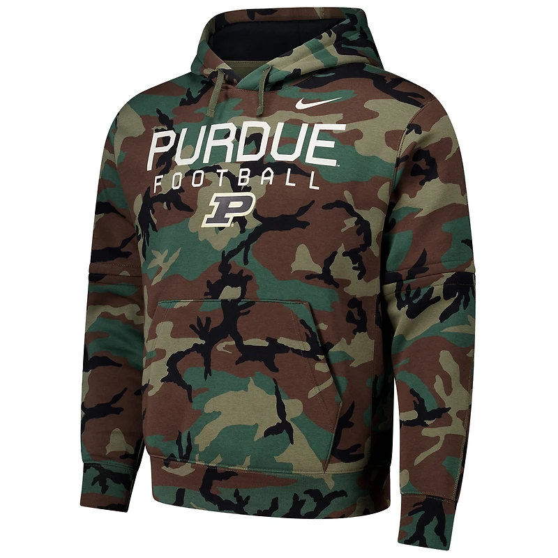 Men's Nike  Camo Purdue Boilermakers 2024 Military Appreciation Club Fleece Pullover Hoodie