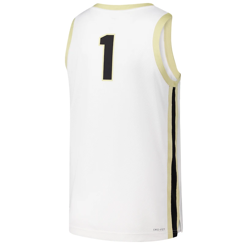 Men's Nike #1 White Purdue Boilermakers Replica Basketball Jersey