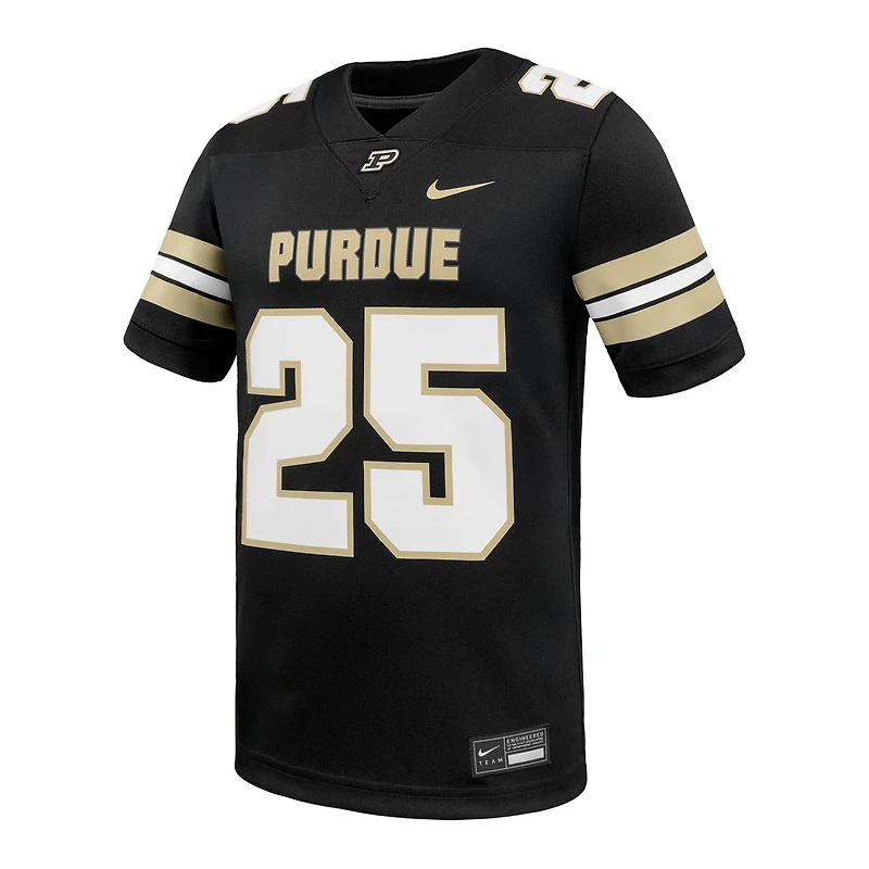 Maillot de football américain Nike n° 25 noir Purdue Boilermakers pour homme