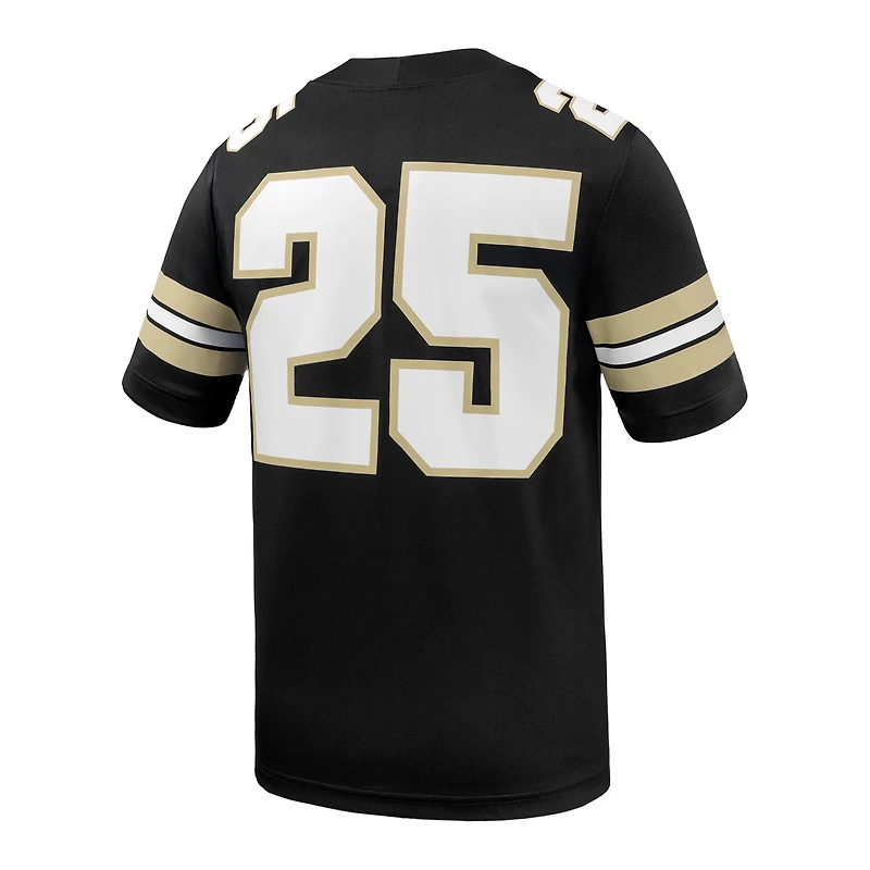 Maillot de football américain Nike n° 25 noir Purdue Boilermakers pour homme
