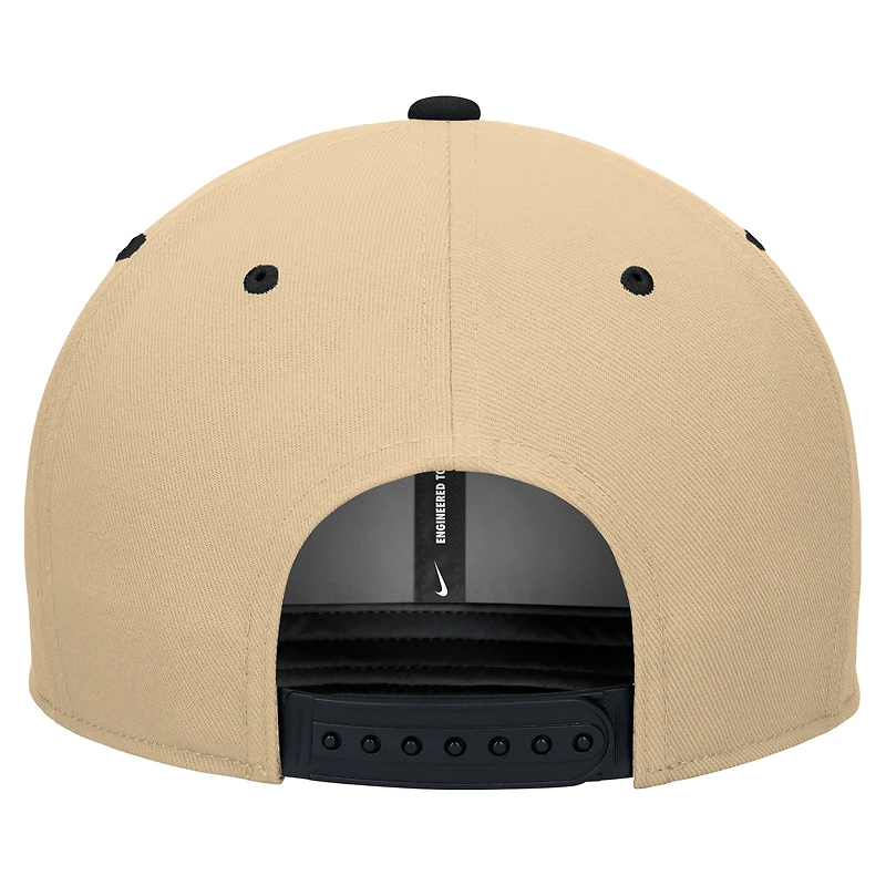 Casquette Snapback Nike Purdue Boilermakers Pro Performance blanche/dorée pour homme