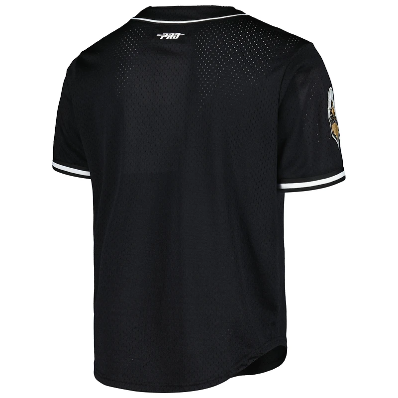 Men's Pro Standard Black Purdue Boilermakers Mesh Full-Button Replica Baseball Jersey