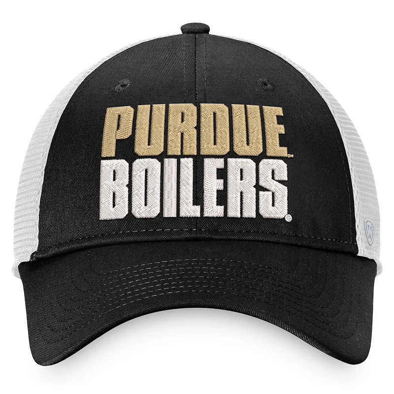 Casquette Snapback Top of the World noir/blanc Purdue Boilermakers Stockpile Trucker pour hommes