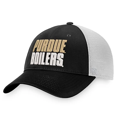 Casquette Snapback Top of the World noir/blanc Purdue Boilermakers Stockpile Trucker pour hommes
